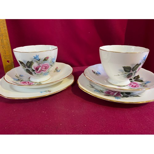 457 - 6 bone china trios from Royal Vale.