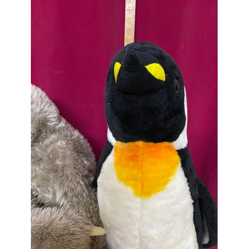 398 - Collection of 5 x vintage soft toys. The penguin stands 67 cms tall