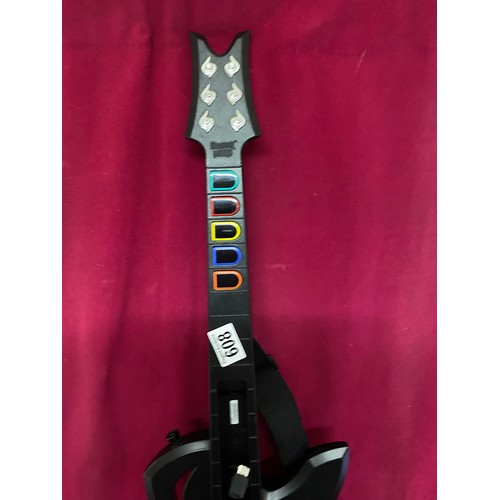 608 - Nintendo Wii 'warriors of rock' guitar hero game and guitar