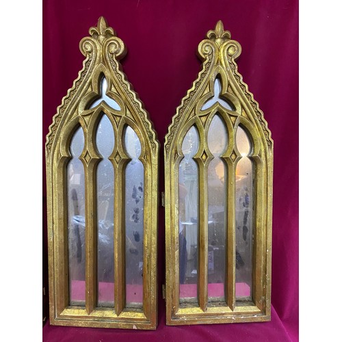 645 - Set of 3 gold framed mirrors measuring 54 cms tall