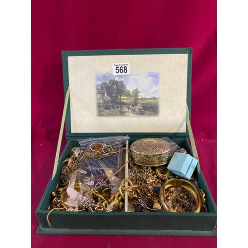 568 - Box of costume jewellery