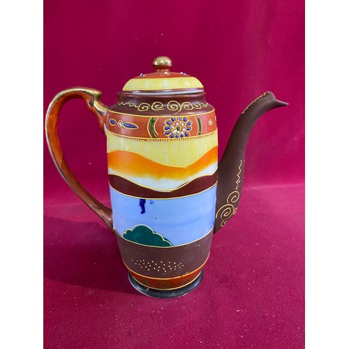 691 - Japanese hand painted 'Samurai' coffee pot