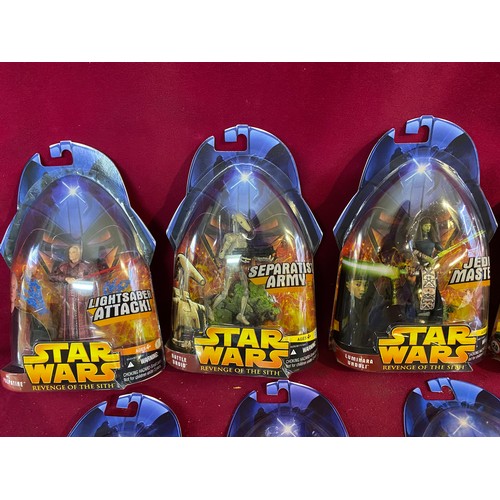 696 - 9 figures Star Wars Episode III Revenge of the Sith. New, sealed on card by Hasbro 2005