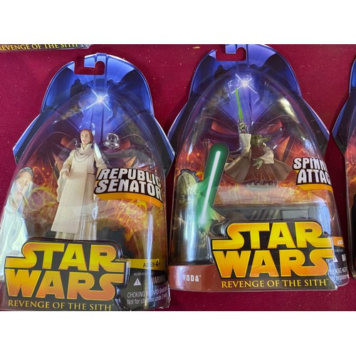 696 - 9 figures Star Wars Episode III Revenge of the Sith. New, sealed on card by Hasbro 2005