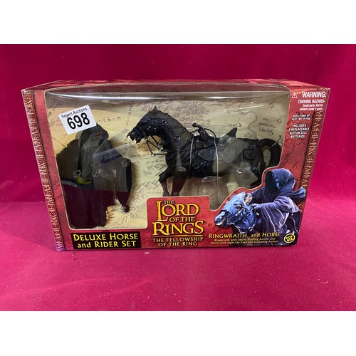 698 - Toybiz Lord of the Rings Ringwraith and Horse deluxe horse and rider set. Boxed new and sealed condi... 