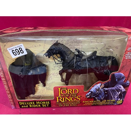 698 - Toybiz Lord of the Rings Ringwraith and Horse deluxe horse and rider set. Boxed new and sealed condi... 