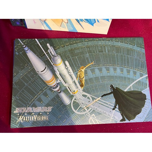 703 - Topps Star Wars Mastervisions collector cards premiere edition monumental art cards. Boxed complete ... 