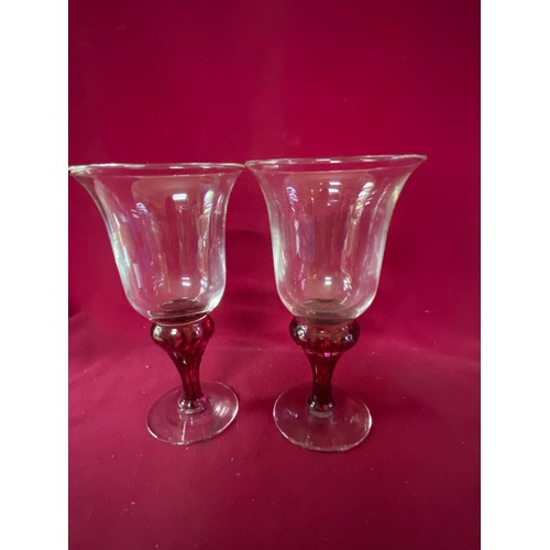 805 - Vintage hand blown glasses including Murano