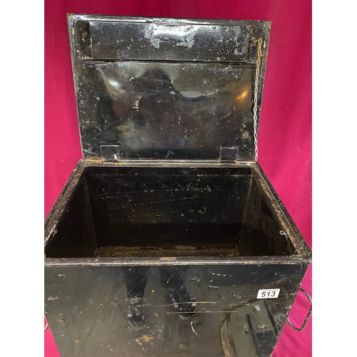 513 - Vintage large metal strong box