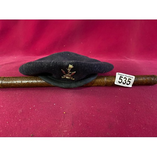 535 - Military cap and swagger stick