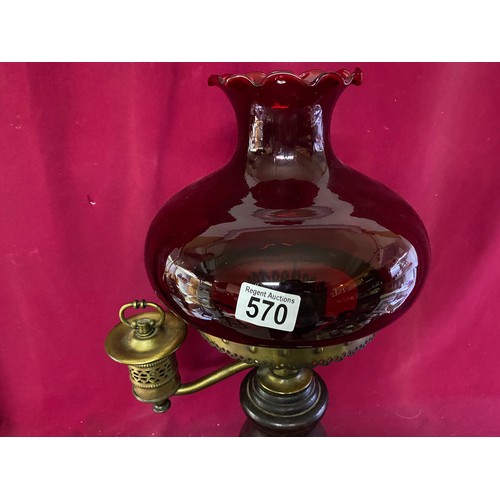 570 - Vintage oil lamp converted to electricity.