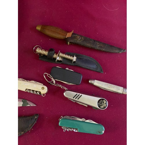 582 - Collection of knives and penknives.