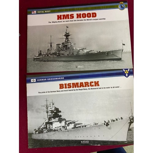 614 - 2 x boxed Atlas Editions model ships - HMS Hood and Bismarck