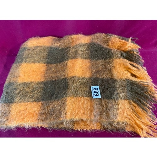 688 - A vintage Glen Elgin pure mohair chequered scarf 6ft x 2ft