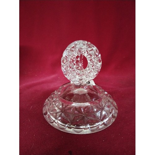 878 - Vintage Hofbauer Bydes lead crystal jar with lid