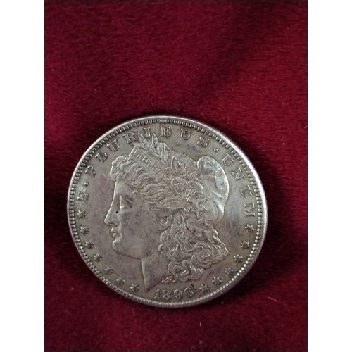 882 - Rare 1896 Morgan American silver dollar