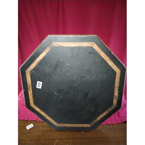 884 - Victorian ebonised hexagonal side table measuring 55 cms diameter and 58 cms tall