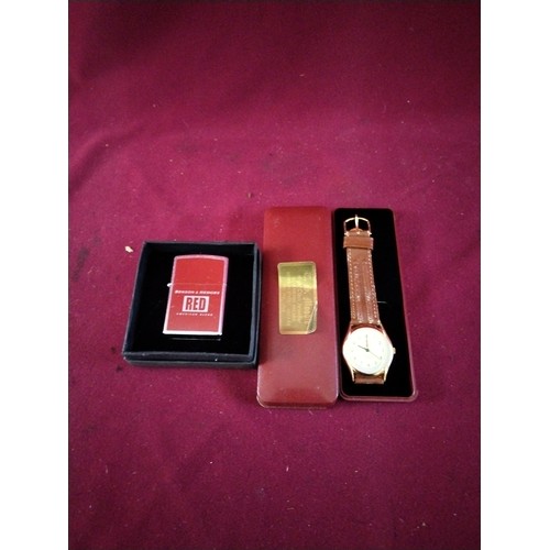 Limited edition Benson and Hedges watch and Benson and Hedges red lighter