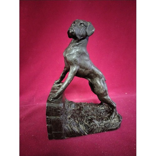 872 - Heredities bronze effect figure of boxer standing 18 cms tall