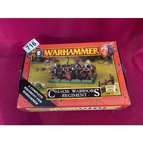 716 - Warhammer games workshop chaos warriors regiment, boxed. Made by Citadel miniatures in 1997