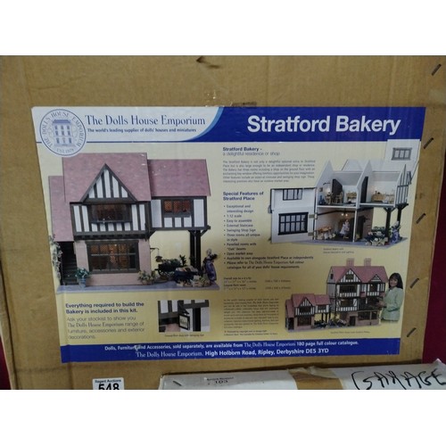 548 - Dolls House Emporium Stratford Bakery and garage. Complete never used in box