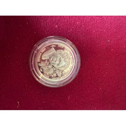 15 - Sterling silver, silver proof £1 coin in mint condition in capsule.