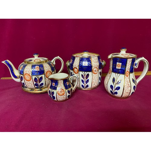 155 - Sudlow's of Burslem Teapot with tray, water jug, milk jug and Biscuit barrel.