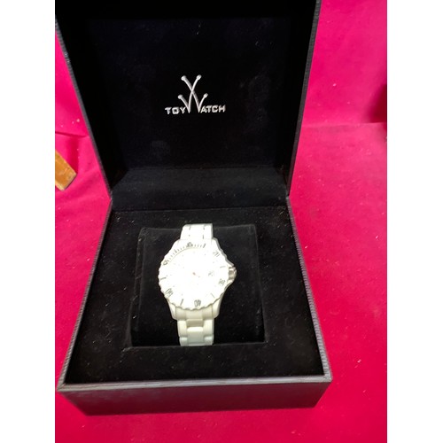 271 - Metallic white gents Toy watch Fluo