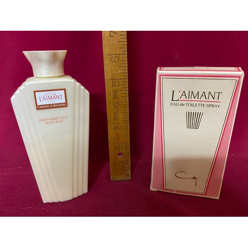 164 - Vintage L'Aimant by Cote Eau De Toilette, Parfum de Toilette and Talc.