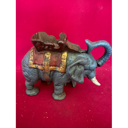 33 - Cast iron elephant money box