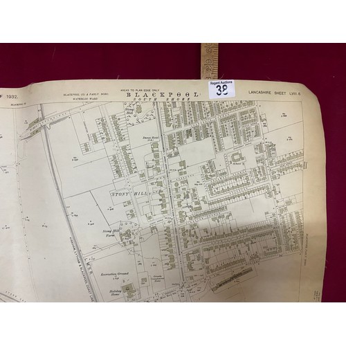 38 - 1932 Edition large scale Ordanance Survey map of Squires Gate.