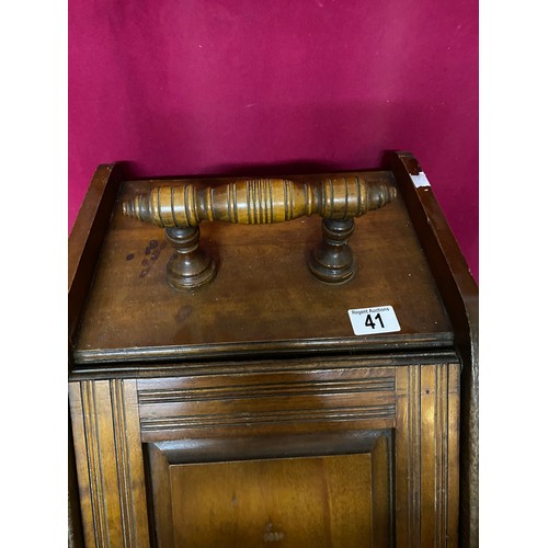 41 - Vintage wooden coal scuttle