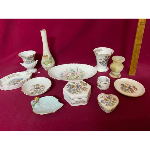 419 - Selection of small china trinket trays, pots and vases from Wedgwood and others.