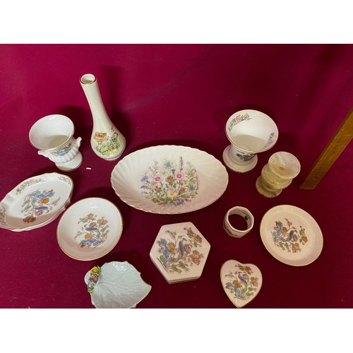 419 - Selection of small china trinket trays, pots and vases from Wedgwood and others.