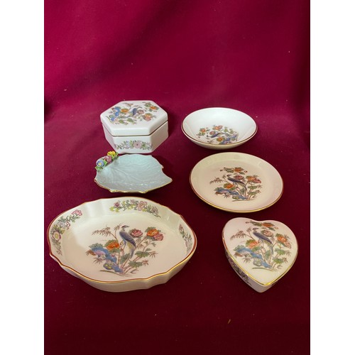 419 - Selection of small china trinket trays, pots and vases from Wedgwood and others.