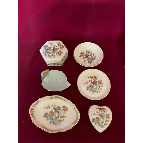 419 - Selection of small china trinket trays, pots and vases from Wedgwood and others.