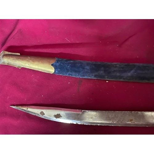 53 - Decorative brass handled sword in sheath