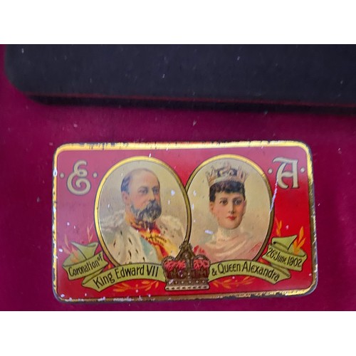 451 - Wooden inlaid box with selection of costume jewellery