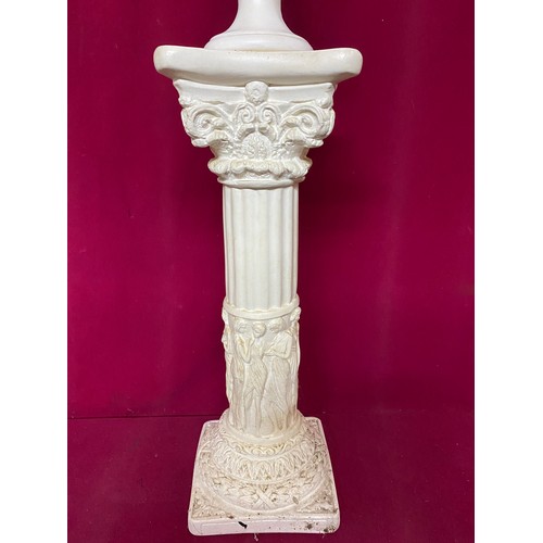 429 - 26 cm tall white bisque girl bust on 56 cms tall column