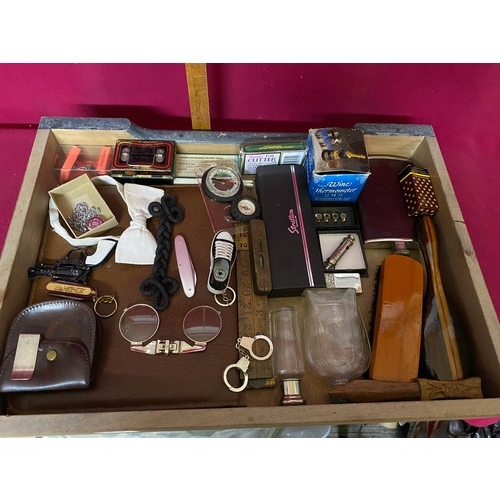 168 - The ultimate vintage Man drawer including bow ties, compass, whistle and lots more