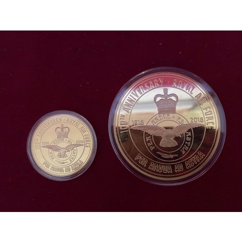 411 - 3 commemorative coins celebrating the 100th Anniversary of the Royal Air Force and the 75th annivers... 