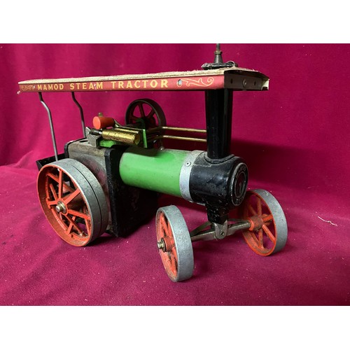 107 - Vintage Mamod TE1A steam tractor traction engine with funnel steering rod