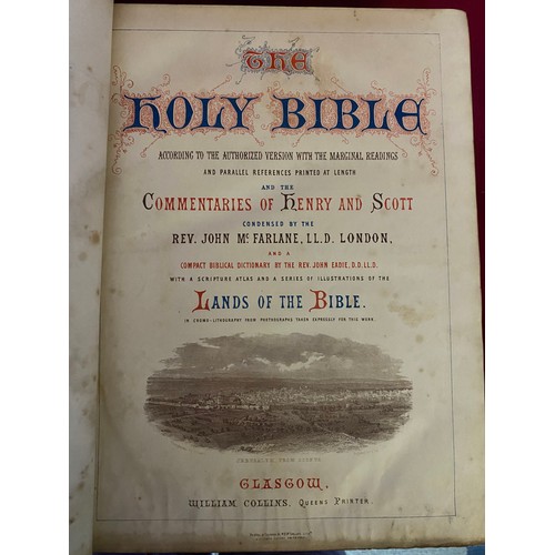 142 - Large antique Family Bible