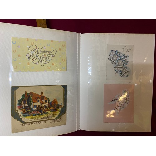 2 - Album of vintage greetings cards and postcards.