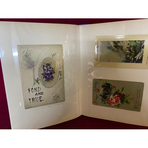 2 - Album of vintage greetings cards and postcards.