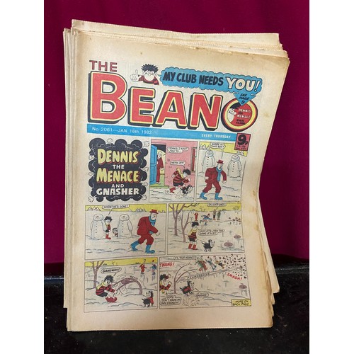 8 - Metal strongbox filled with Beano and Dandy comics.