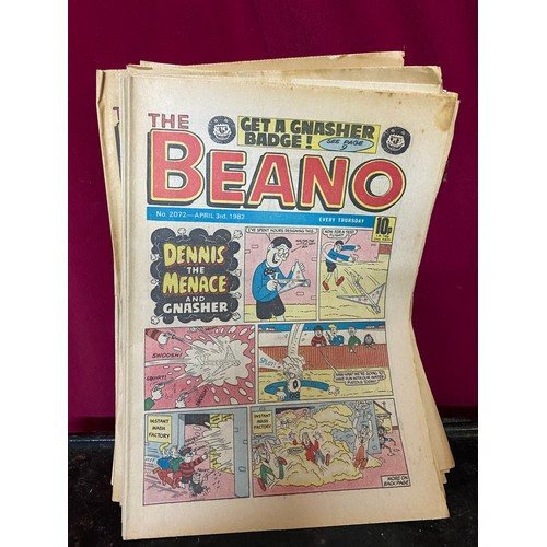 8 - Metal strongbox filled with Beano and Dandy comics.