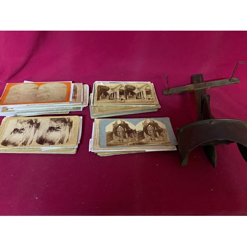 9 - Large collection of Victorian stereoview 3D photos with antique viewfinder.