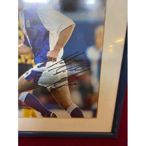 94 - Hand signed picture of Alan Shearer whilst playing for Blackburn.