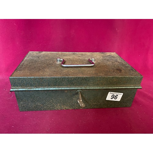 96 - Strongbox with key filled with old coins.